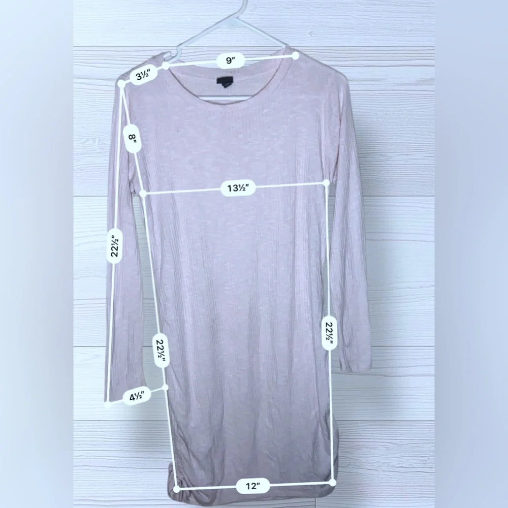 ART CLASS Girls Baby Pink Side Cinch Long Sleeve Knit Dress - Picture 6 of 8